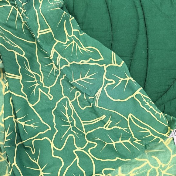 Wehi Designs Hawaii Womens One Size Kalo Taro Print Green Kimono Cardigan - Picture 9 of 10